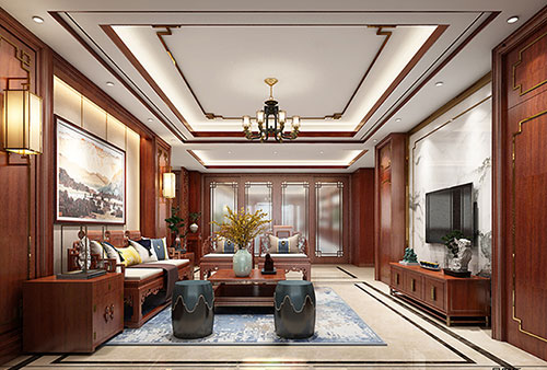 黄陵小清新格调的现代简约别墅中式设计装修效果图